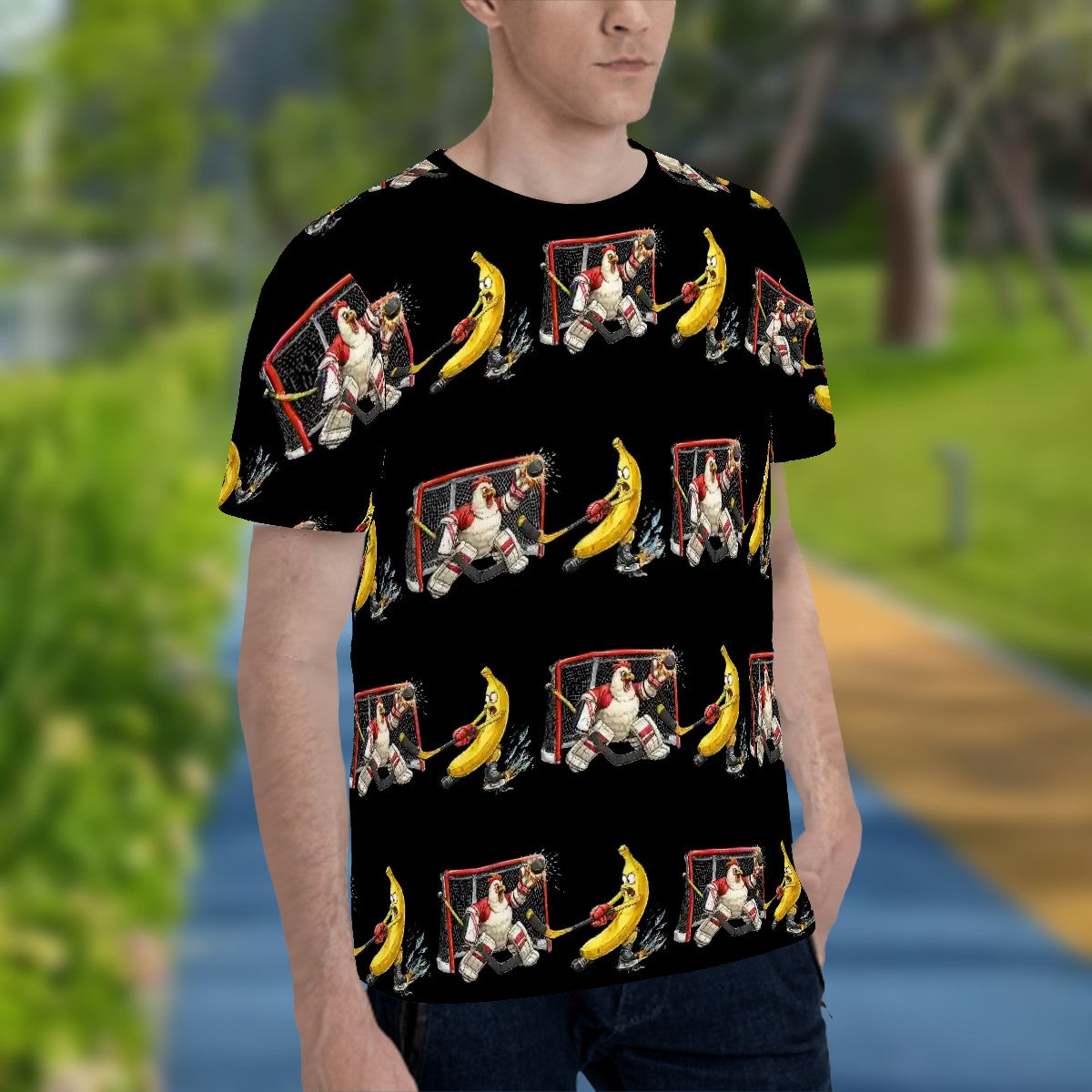 Young Teens and Men's RINKSZN CHICKEN AND BANANA Crew Neck T-Shirt