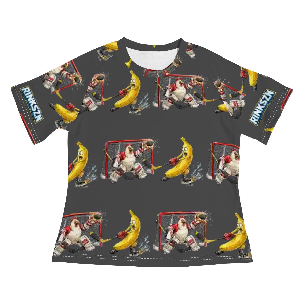 Young Teen’s and Women's Raglan RINKSZN CHICKEN AND BANANA Slim-Fit T-Shirt