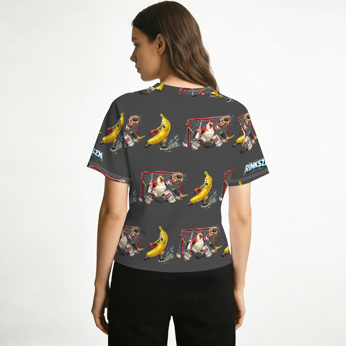 Young Teen’s and Women's Raglan RINKSZN CHICKEN AND BANANA Slim-Fit T-Shirt
