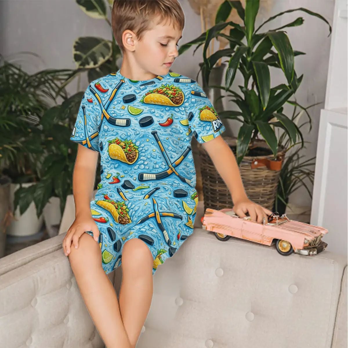 YOUTH AND YOUNG TEENS TACO ABOUT HOCKEY PAJAMA SET