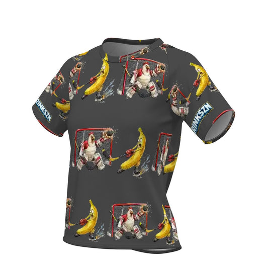 Young Teen’s and Women's Raglan RINKSZN CHICKEN AND BANANA Slim-Fit T-Shirt