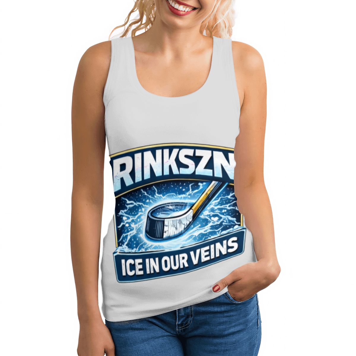 Young Teen and Women’s RINKSZN ICE IN OUR VEINS SLEEVELESS TANK