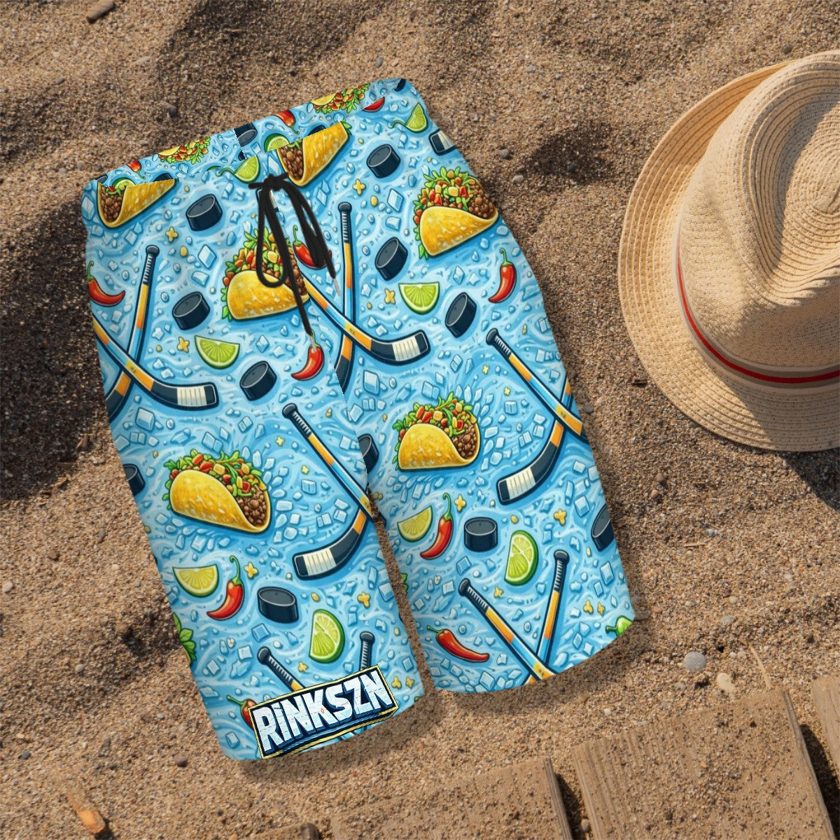 Youth and Young Teen RINKSZN TACO ABOUT HOCKEY Beach Shorts