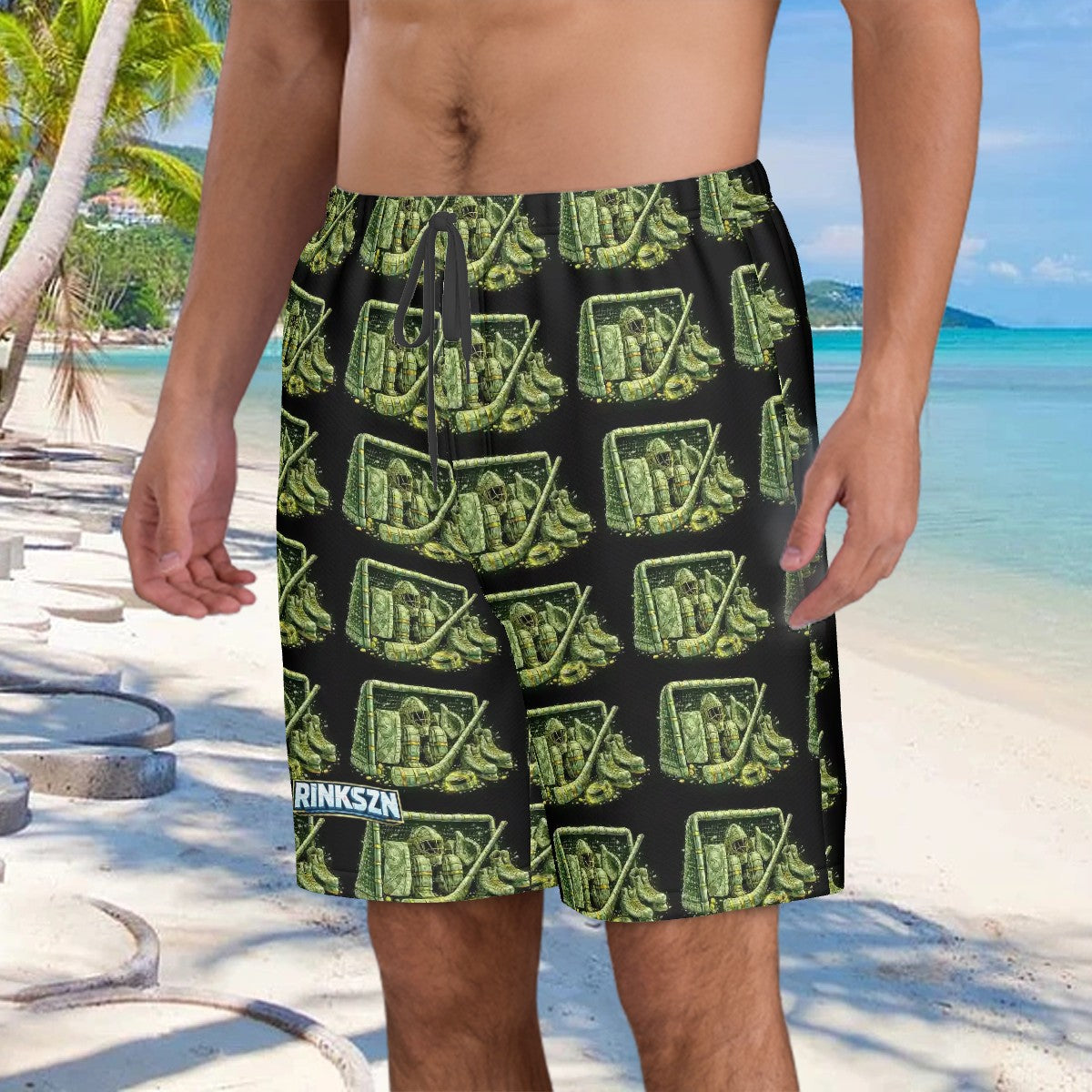 Teens and Men's Rinkszn Goalie Talks Money Beach Shorts