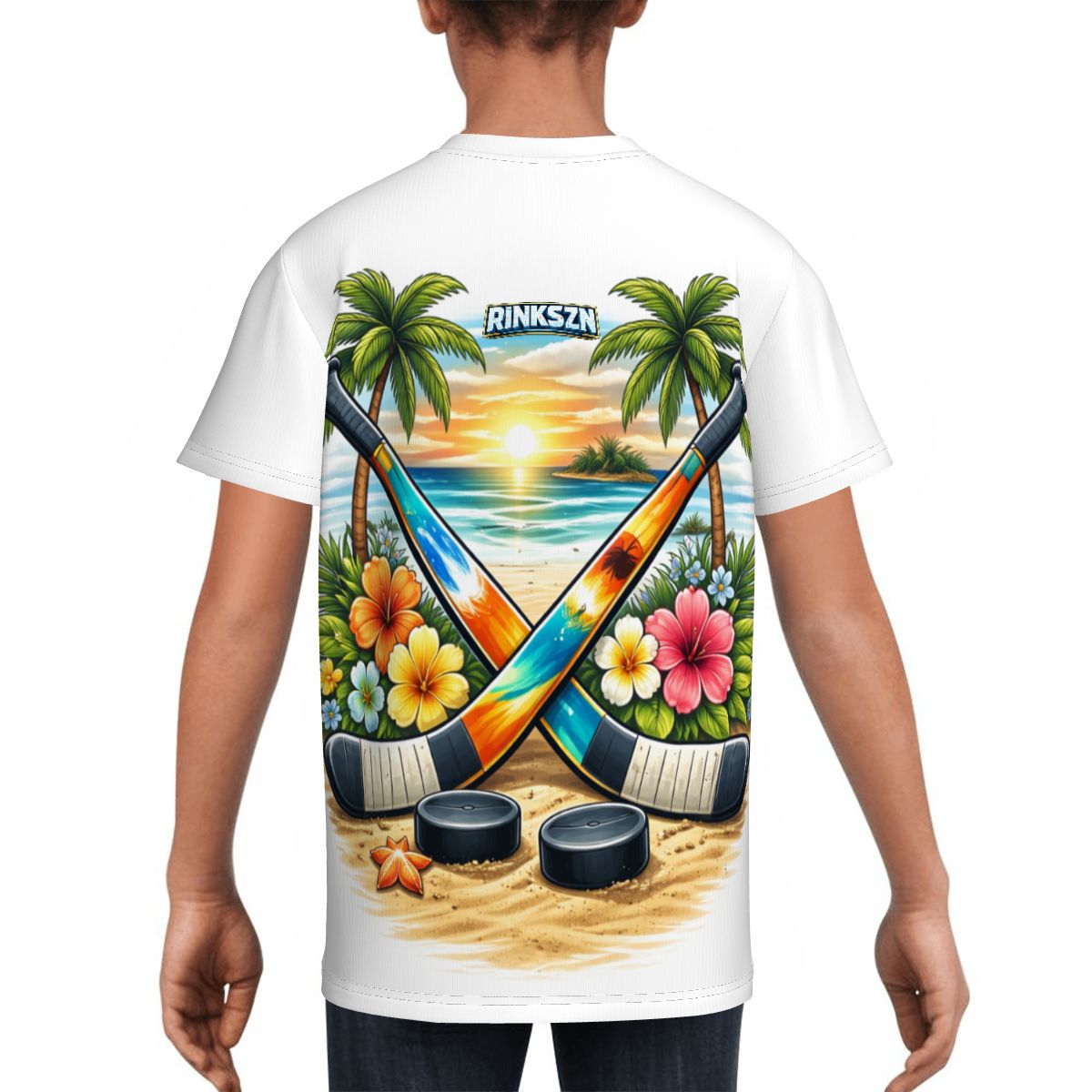 YOUTH AND YOUNG TEENS RINKSZN ALOHA HOCKEY T-SHIRT
