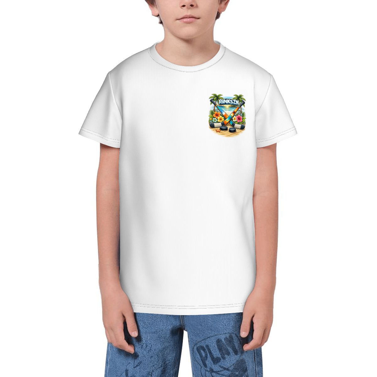 YOUTH AND YOUNG TEENS RINKSZN ALOHA HOCKEY T-SHIRT