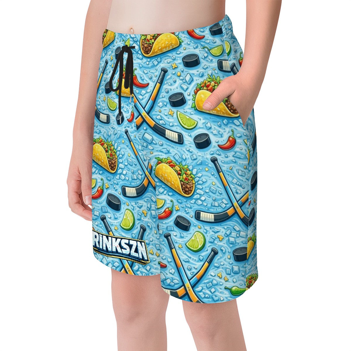 Youth and Young Teen RINKSZN TACO ABOUT HOCKEY Beach Shorts
